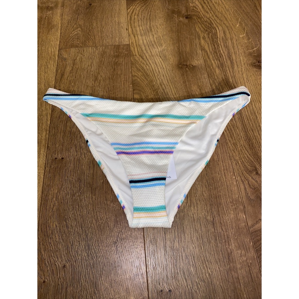 O'Neill Womens Bikini Bottoms Swim Low Tide Striped Size XL Beach